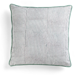 Coussin coton  - MultiStripe - Turquoise