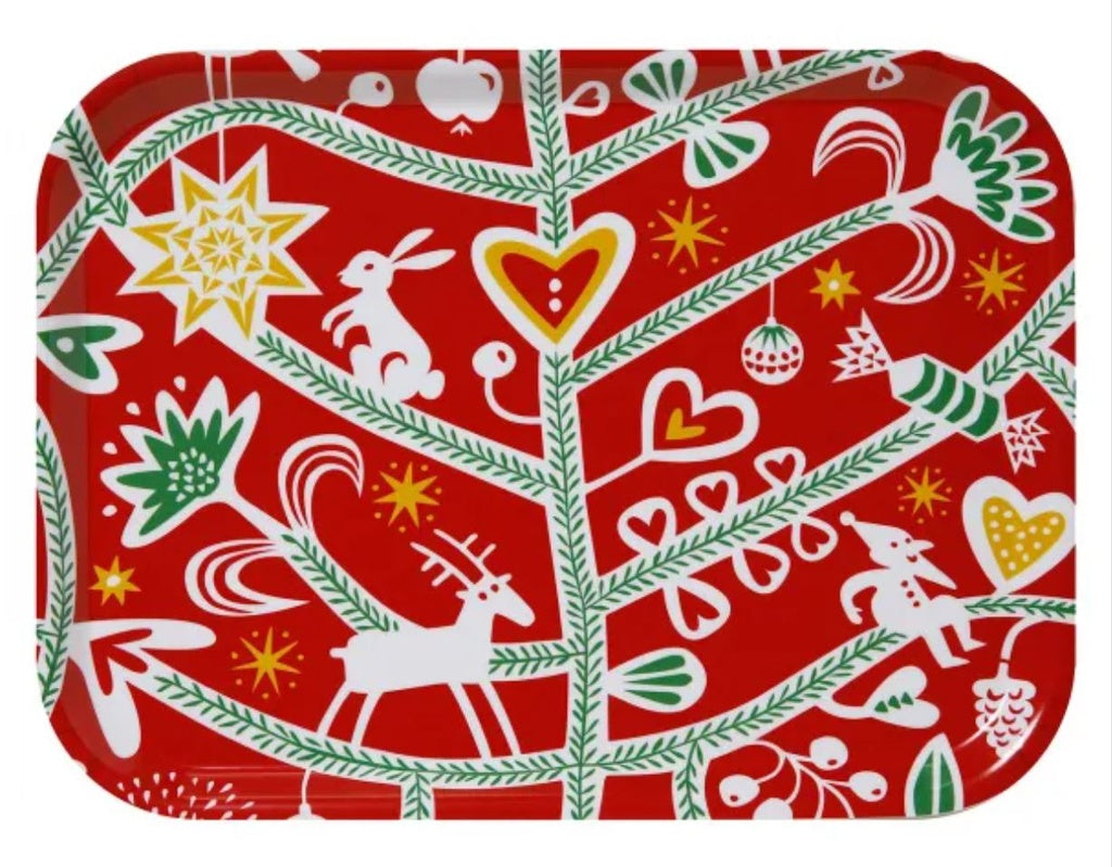 Plateau rectangulaire 27x20cm - Collection XMAS tree by Bengt & lotta