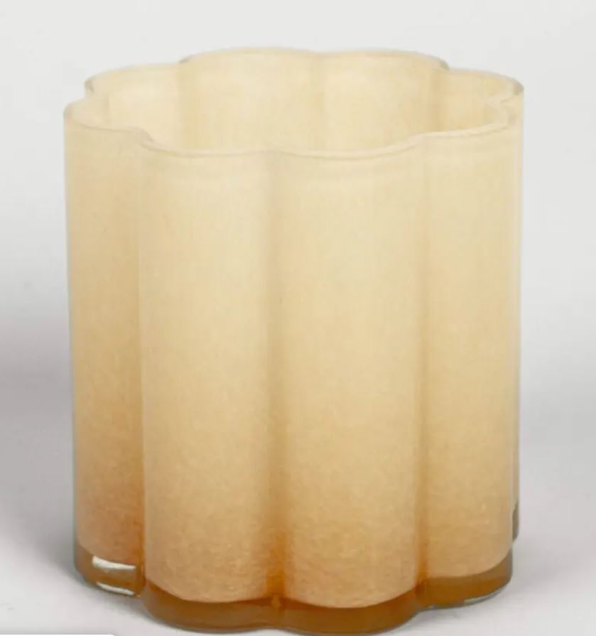 Photophore verre CLARA Votive - Beige - 15  cm