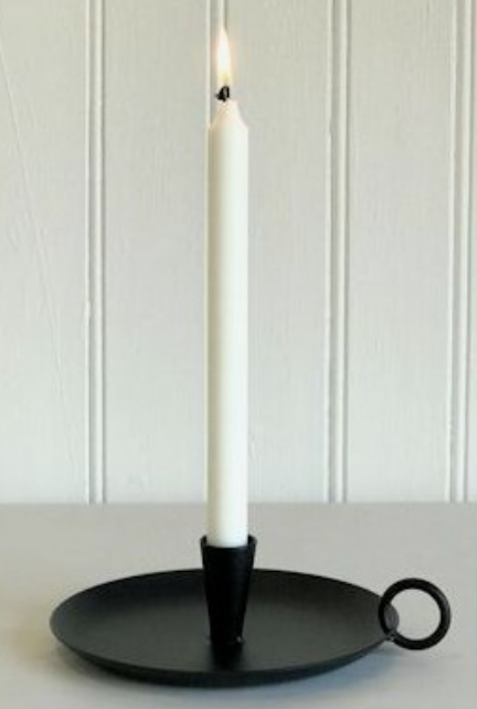 Bougeoir avec anneau - 20cm - Black