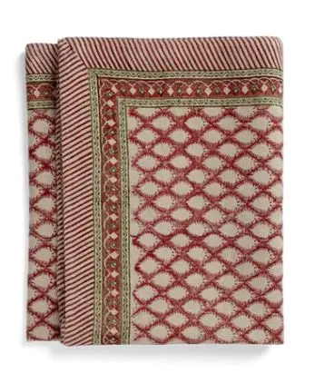 [CH0127] Nappe Linen - Cypress - Red (150x230cm)