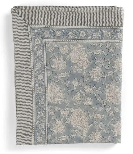 [CH0121] Nappe Linen - Indian Rose - Dusty Blue (150x230cm)