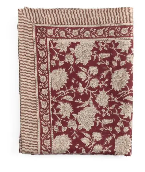 [CH0124] Nappe Linen - Indian Rose - Red (150x230cm)