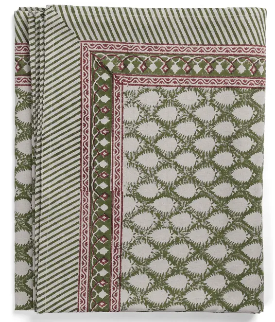 [CH0015] Nappe coton - Cypress - Green (150x230cm)