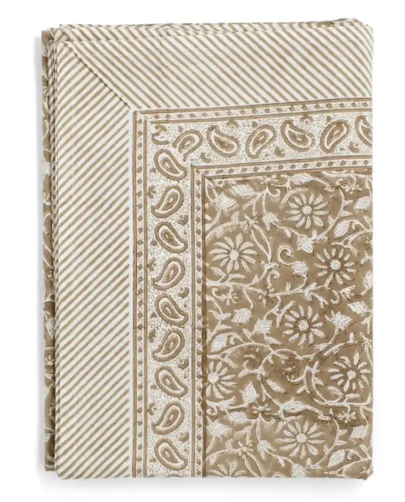 [CH0042] Nappe coton - Margerita - Light Brown (150x230cm)
