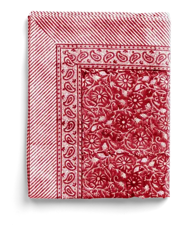 [CH0045] Nappe coton - Margerita - Summer Red (150x230cm)