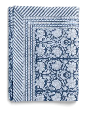 [CH0067] Nappe coton - Paradise - Navy blue (150x230cm)