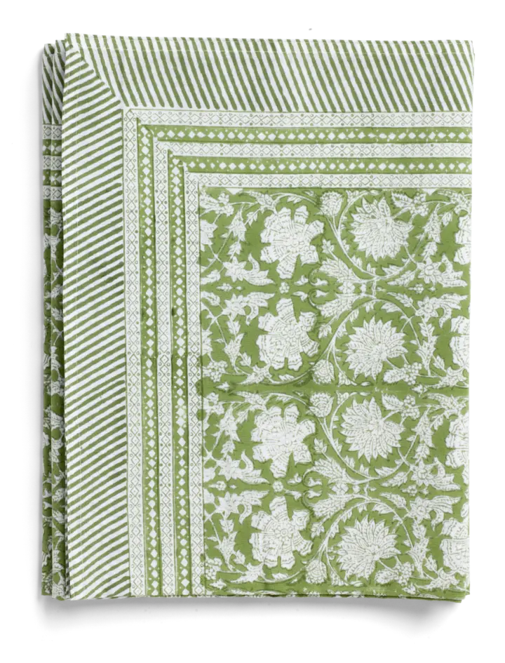 [CH0055] Nappe coton - Paradise - green (150x230cm)