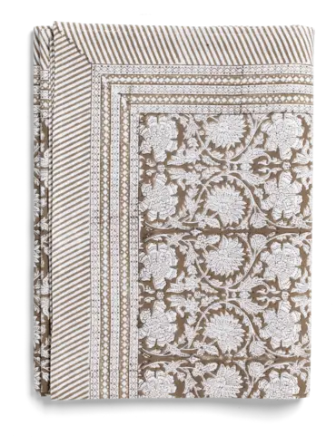 [CH0063] Nappe coton - Paradise - light brown (150x230cm)