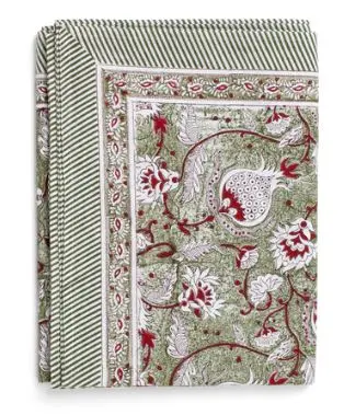 [CH0083] Nappe coton - Pomegranate - Green (150x230cm)