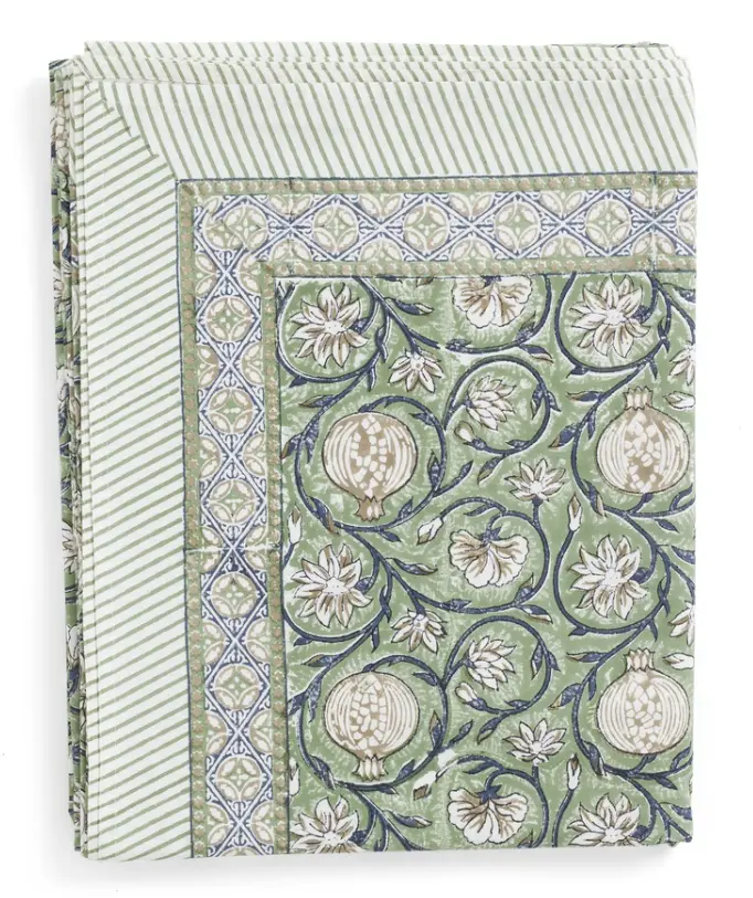 [CH0105] Nappe coton - Tangier Pomegranate - green (150x230cm)