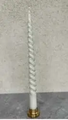 [VIO005] Bougie torsade - 2pcs - Blanc antique laqué