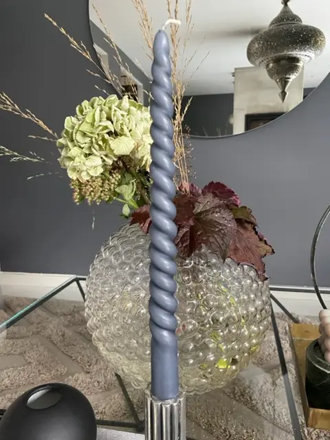 [VIO007] Bougie torsade - 2pcs - gris mat