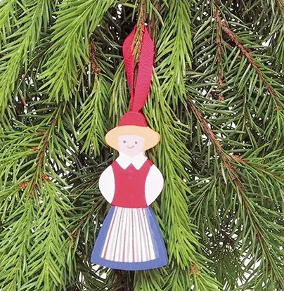 [LA0007] Deco sapin - Dame en costume national