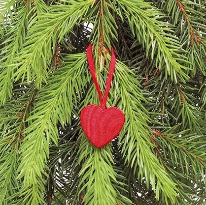 [LA0013] Deco sapin - Coeur avec ruban