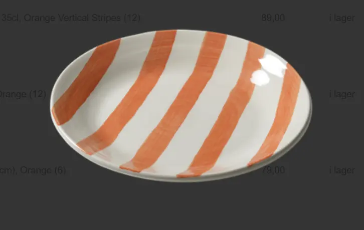 [BK0031] Assiette CAPRI - small 22cm - red stripe