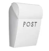 [BK0024] Boite aux lettres/ Letterbox - white/silver text