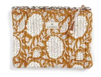 [CH0002] Pochette - Medium - Aster - ochre/taupe 25x18cm