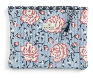 [CH0004] Pochette - Medium - Rose - Blue/Red  25x18cm