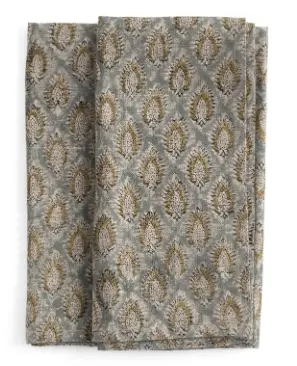 [CH0152] Serviettes Linen - Cypress parrot - Blue (2pcs)