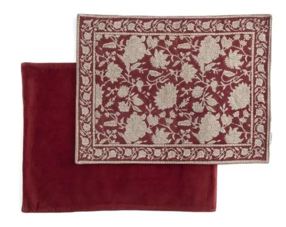 [CH0159] Sets de table - linen - Indian rose - red (2pcs)