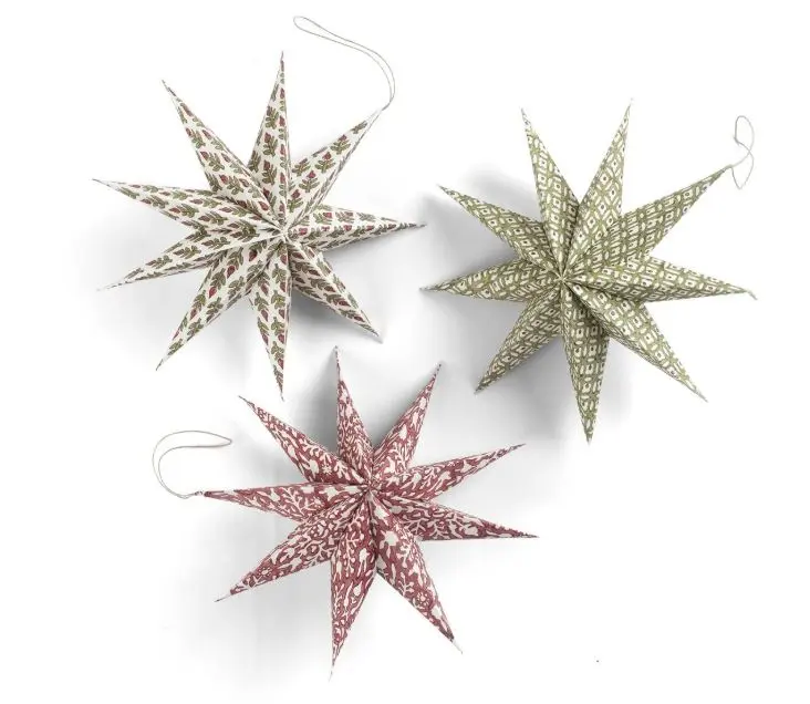 [CH0186] XMAS Mixed Stars  - Red/green - set of 3