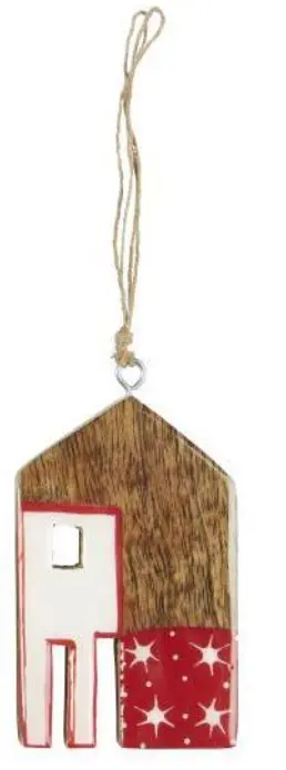 [IB0014] Deco Sapin - Maison à pendre bois - large