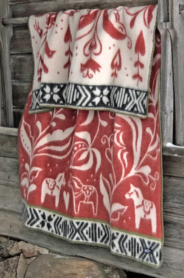 [KE0003] Plaid - DALARNA - rouge