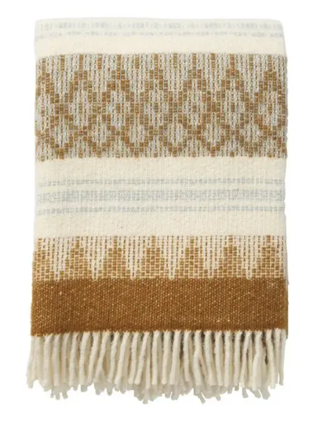 Plaid - FREJA - ocre-blue