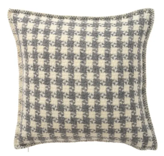 [KL0088] Coussin laine - DOGTOOTH - Grey