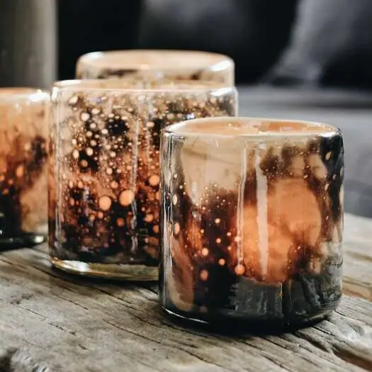 [MA0003] Photophore Lumieres Bubbles 10x12cm beige-brown-black