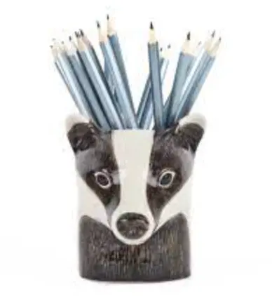 [QU0004] Pot à crayons - Blaireau