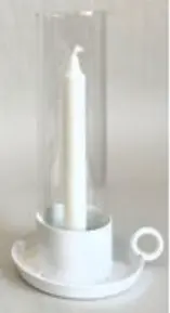 [SP0002] Bougeoir avec verre - 25cm - white