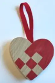 [SP0008] Deco Sapin - Heart with squares - red