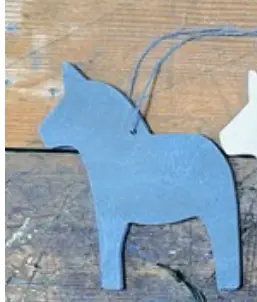 [SP0009] Deco Sapin - Horse - grey - 70 mm