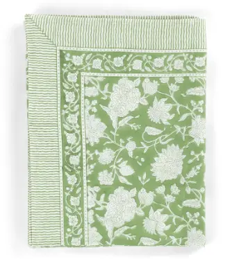 [CH0024] Nappe Coton - Indian Rose - Green Tea (150x230cm)