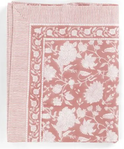 [CH0027] Nappe Coton - Indian Rose - Lantana (150x230cm)