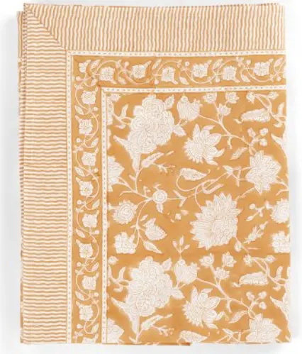 [CH0030] Nappe Coton - Indian Rose - Orange (150x230cm)